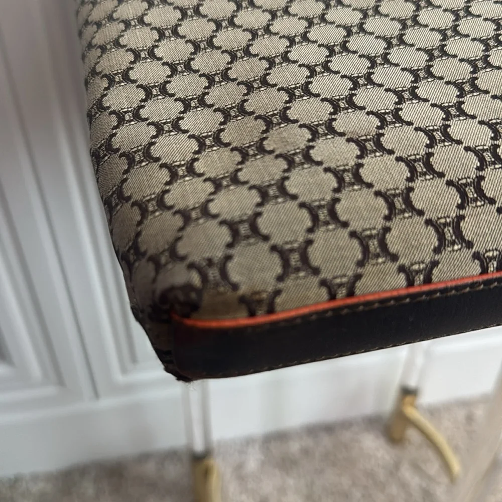 Celine Brown Monogram Canvas Satchel with Dark Brown Trim - Picture 10 of 13